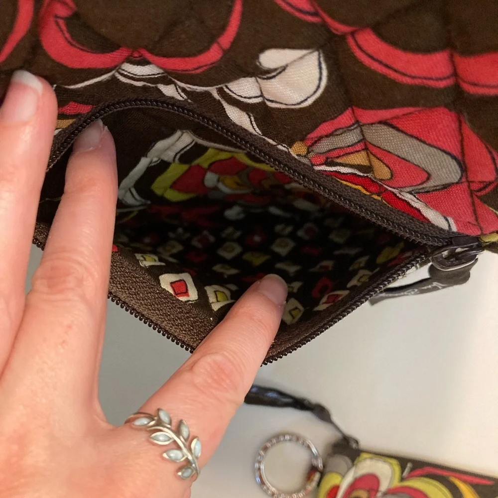 Vera Bradley Puccini Quilted Tote Bag with a Matching Keychain Wallet.